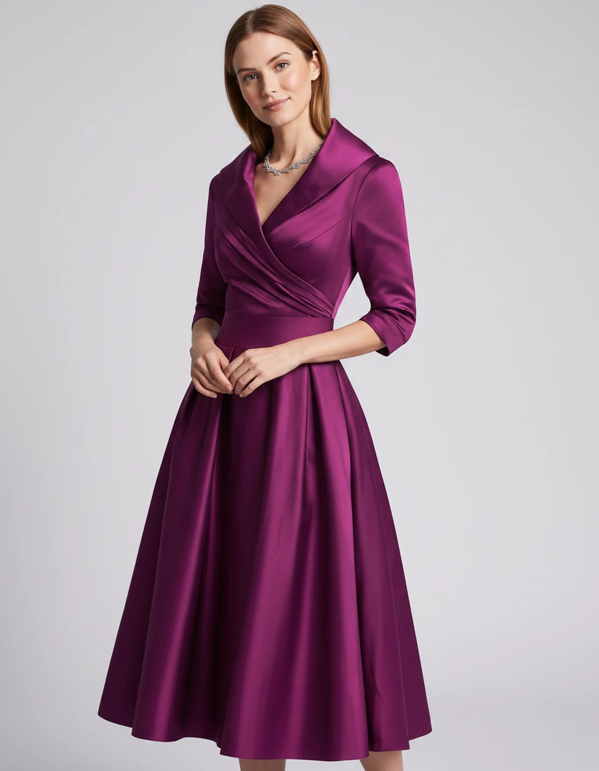 Vendela Midi Dresses — Fuchsia | SKU: RB-0a71eb-fuchsia-XS,RB-0a71eb-fuchsia-S,RB-0a71eb-fuchsia-M,RB-0a71eb-fuchsia-L,RB-0a71eb-fuchsia-XL,RB-0a71eb-fuchsia-2XL