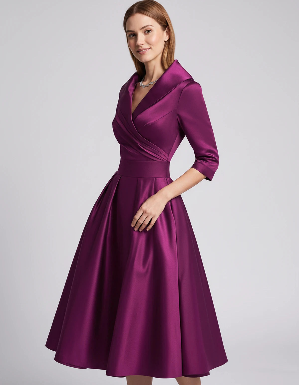 Vendela Midi Dresses — Fuchsia | SKU: RB-0a71eb-fuchsia-XS,RB-0a71eb-fuchsia-S,RB-0a71eb-fuchsia-M,RB-0a71eb-fuchsia-L,RB-0a71eb-fuchsia-XL,RB-0a71eb-fuchsia-2XL