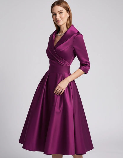 Vendela Midi Dresses — Fuchsia | SKU: RB-0a71eb-fuchsia-XS,RB-0a71eb-fuchsia-S,RB-0a71eb-fuchsia-M,RB-0a71eb-fuchsia-L,RB-0a71eb-fuchsia-XL,RB-0a71eb-fuchsia-2XL