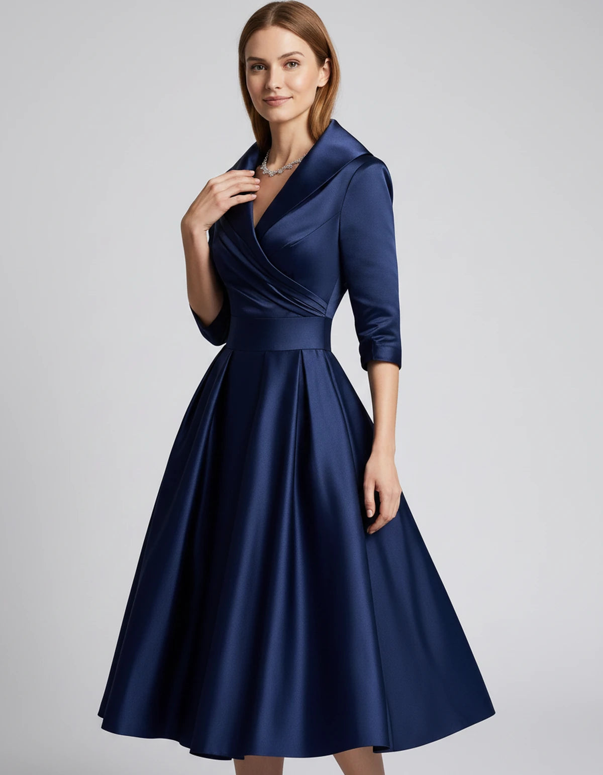 Vendela Midi Dresses — Navy Blue | SKU: RB-0a71eb-navyblue-XS,RB-0a71eb-navyblue-S,RB-0a71eb-navyblue-M,RB-0a71eb-navyblue-L,RB-0a71eb-navyblue-XL,RB-0a71eb-navyblue-2XL