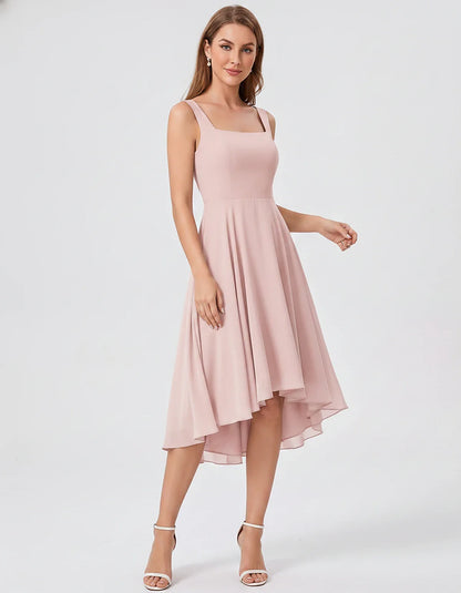 Polyester Chiffon Sleeveless Strapless A-Line Midi Dress for Party, Cocktail, Evening, Wedding Guest, Summer Events & Vacatio | SKU: VD-684275913548126-BLUSH-L,VD-684275913548126-BLUSH-M,VD-684275913548126-BLUSH-S,VD-684275913548126-BLUSH-XL,VD-684275913548126-BLUSH-XS
