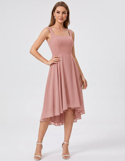 Polyester Chiffon Sleeveless Strapless A-Line Midi Dress for Party, Cocktail, Evening, Wedding Guest, Summer Events & Vacatio | SKU: VD-684275913548126-PURPLE-L,VD-684275913548126-PURPLE-M,VD-684275913548126-PURPLE-S,VD-684275913548126-PURPLE-XL,VD-684275913548126-PURPLE-XS