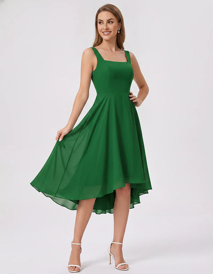 Polyester Chiffon Sleeveless Strapless A-Line Midi Dress for Party, Cocktail, Evening, Wedding Guest, Summer Events & Vacatio | SKU: VD-684275913548126-GREEN-L,VD-684275913548126-GREEN-M,VD-684275913548126-GREEN-S,VD-684275913548126-GREEN-XL,VD-684275913548126-GREEN-XS