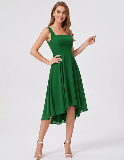 Polyester Chiffon Sleeveless Strapless A-Line Midi Dress for Party, Cocktail, Evening, Wedding Guest, Summer Events & Vacatio | SKU: VD-684275913548126-GREEN-L,VD-684275913548126-GREEN-M,VD-684275913548126-GREEN-S,VD-684275913548126-GREEN-XL,VD-684275913548126-GREEN-XS