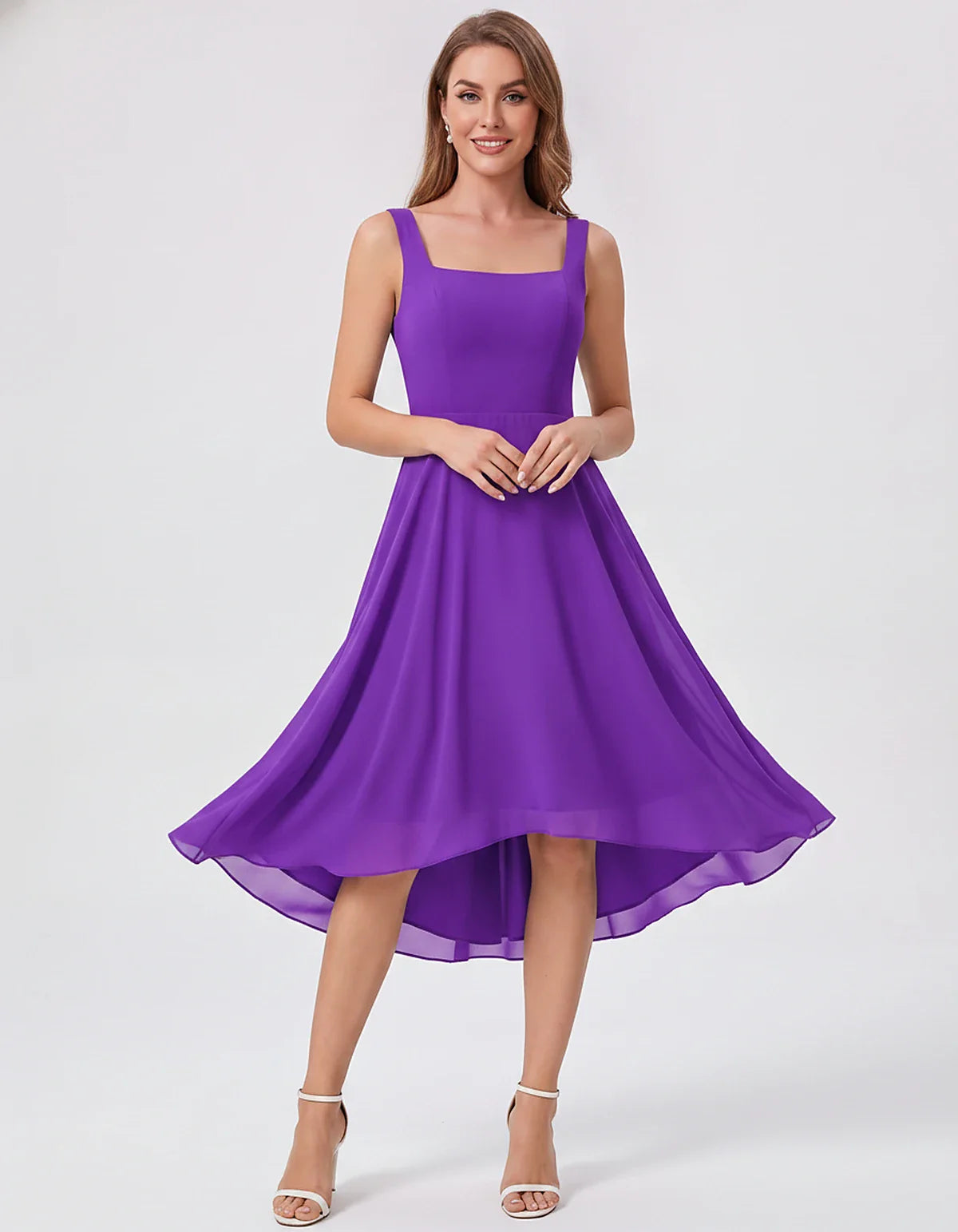 Polyester Chiffon Sleeveless Strapless A-Line Midi Dress for Party, Cocktail, Evening, Wedding Guest, Summer Events & Vacatio | SKU: VD-684275913548126-GREEN-L,VD-684275913548126-GREEN-M,VD-684275913548126-GREEN-S,VD-684275913548126-GREEN-XL,VD-684275913548126-GREEN-XS