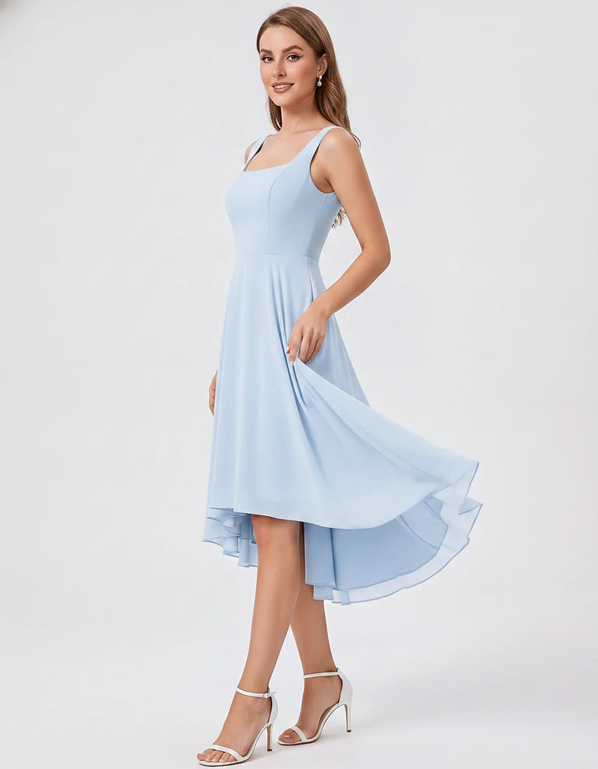Polyester Chiffon Sleeveless Strapless A-Line Midi Dress for Party, Cocktail, Evening, Wedding Guest, Summer Events & Vacatio | SKU: VD-684275913548126-CHAMPAGNE-L,VD-684275913548126-CHAMPAGNE-M,VD-684275913548126-CHAMPAGNE-S,VD-684275913548126-CHAMPAGNE-XL,VD-684275913548126-CHAMPAGNE-XS