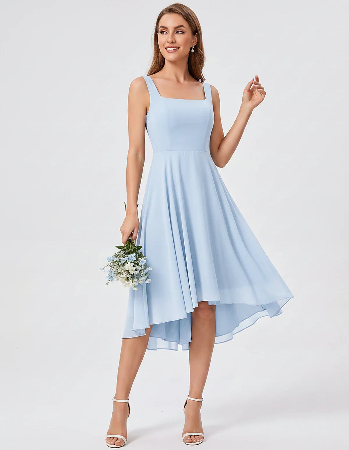 Polyester Chiffon Sleeveless Strapless A-Line Midi Dress for Party, Cocktail, Evening, Wedding Guest, Summer Events & Vacatio | SKU: VD-684275913548126-SKYBLUE-L,VD-684275913548126-SKYBLUE-M,VD-684275913548126-SKYBLUE-S,VD-684275913548126-SKYBLUE-XL,VD-684275913548126-SKYBLUE-XS
