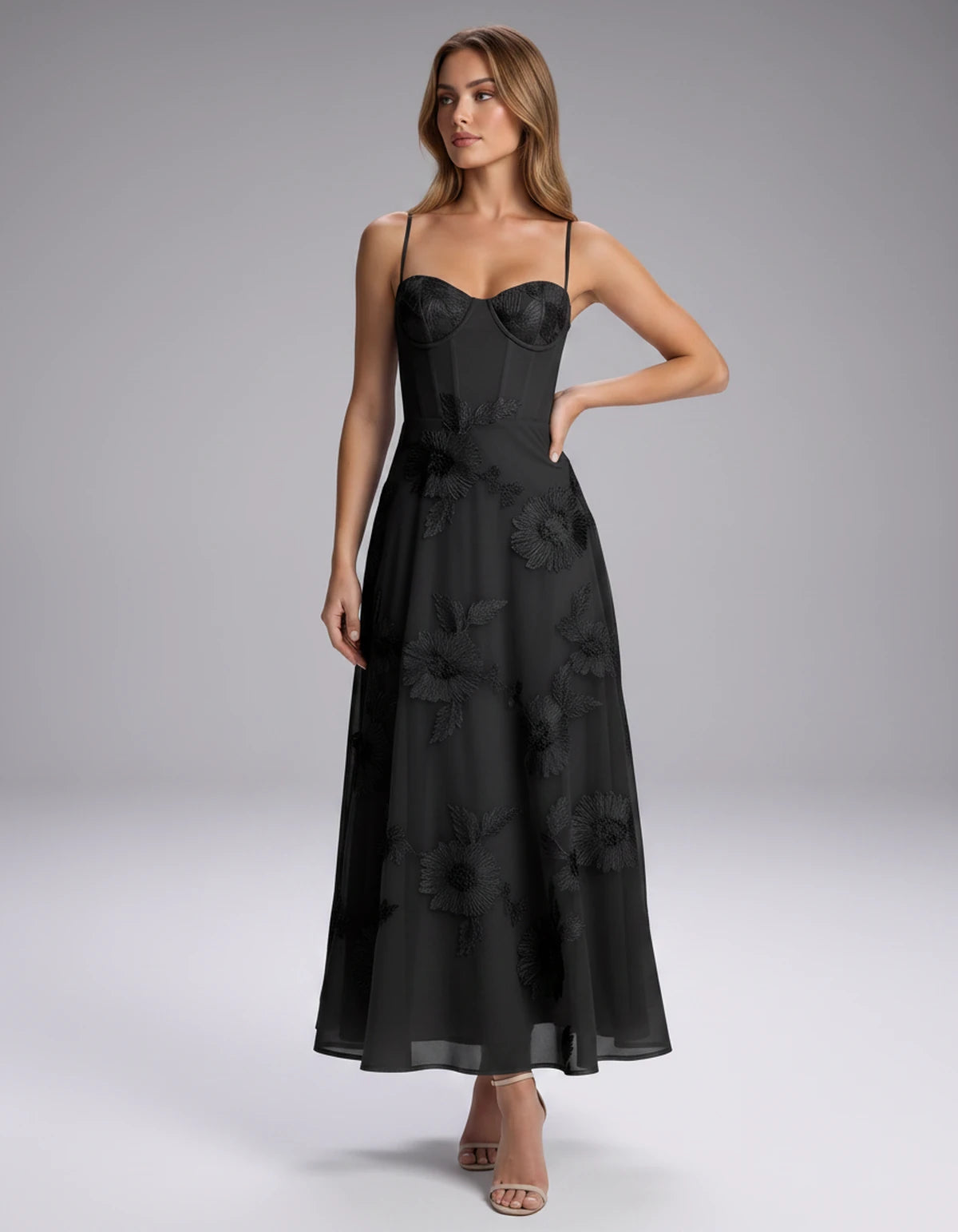 Verity Midi Dresses — Black | SKU: RB-563d85-black-2,RB-563d85-black-4,RB-563d85-black-6,RB-563d85-black-8,RB-563d85-black-10,RB-563d85-black-12,RB-563d85-black-14,RB-563d85-black-16,RB-563d85-black-16W,RB-563d85-black-18W,RB-563d85-black-20W,RB-563d85-black-22W