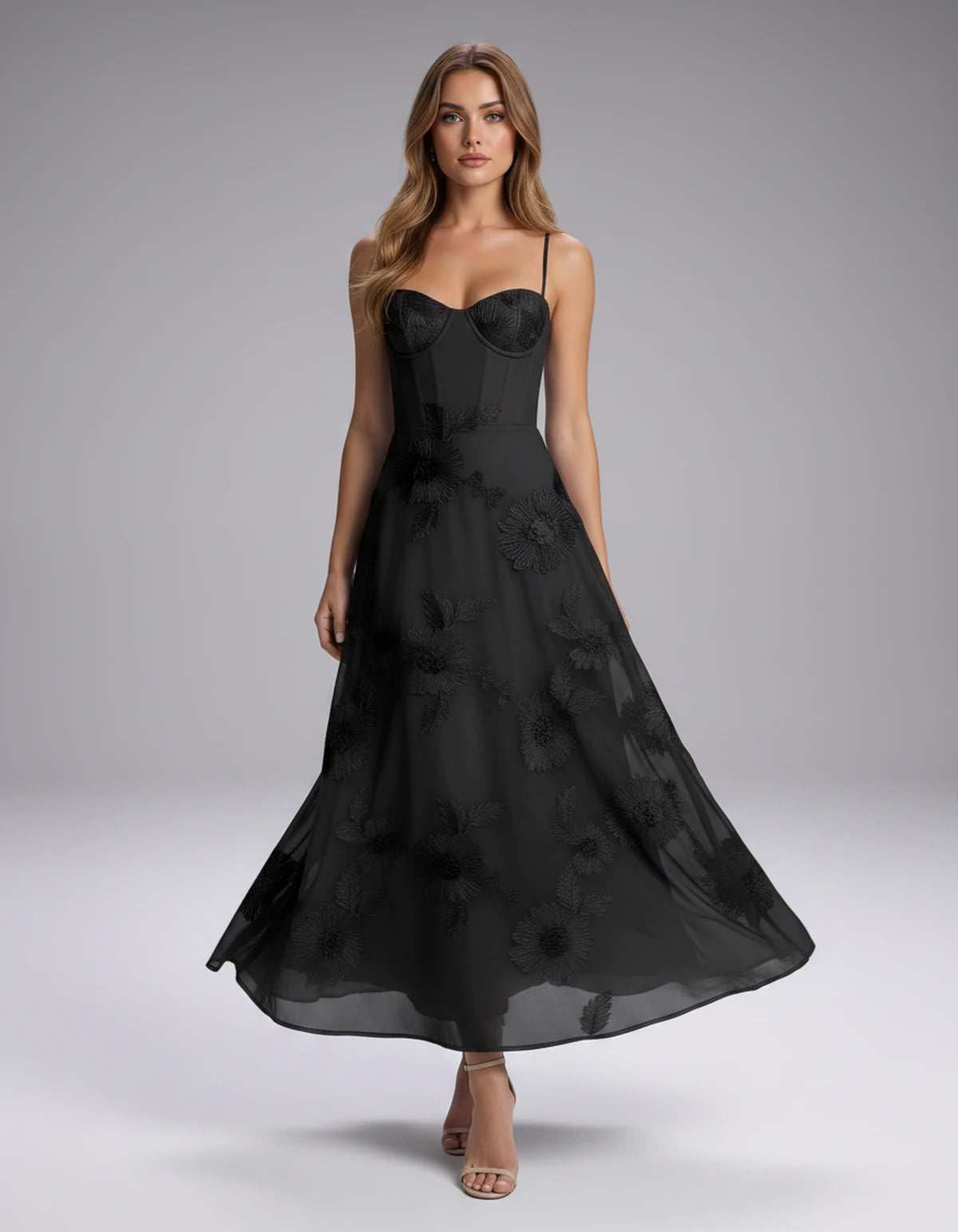 Verity Midi Dresses — Black | SKU: RB-563d85-black-2,RB-563d85-black-4,RB-563d85-black-6,RB-563d85-black-8,RB-563d85-black-10,RB-563d85-black-12,RB-563d85-black-14,RB-563d85-black-16,RB-563d85-black-16W,RB-563d85-black-18W,RB-563d85-black-20W,RB-563d85-black-22W