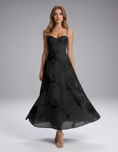 Verity Midi Dresses — Black | SKU: RB-563d85-black-2,RB-563d85-black-4,RB-563d85-black-6,RB-563d85-black-8,RB-563d85-black-10,RB-563d85-black-12,RB-563d85-black-14,RB-563d85-black-16,RB-563d85-black-16W,RB-563d85-black-18W,RB-563d85-black-20W,RB-563d85-black-22W