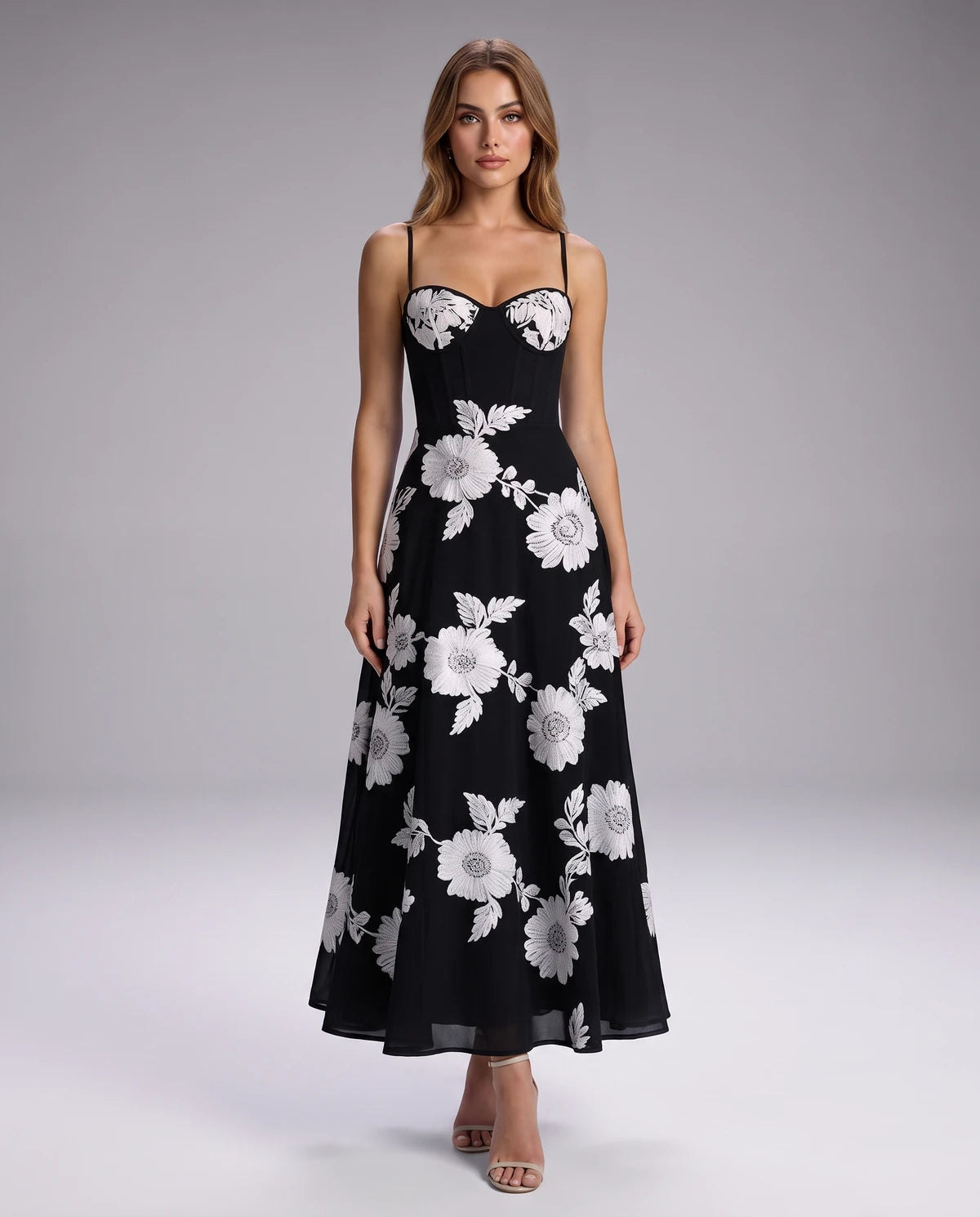 Verity Midi Dresses — Black White