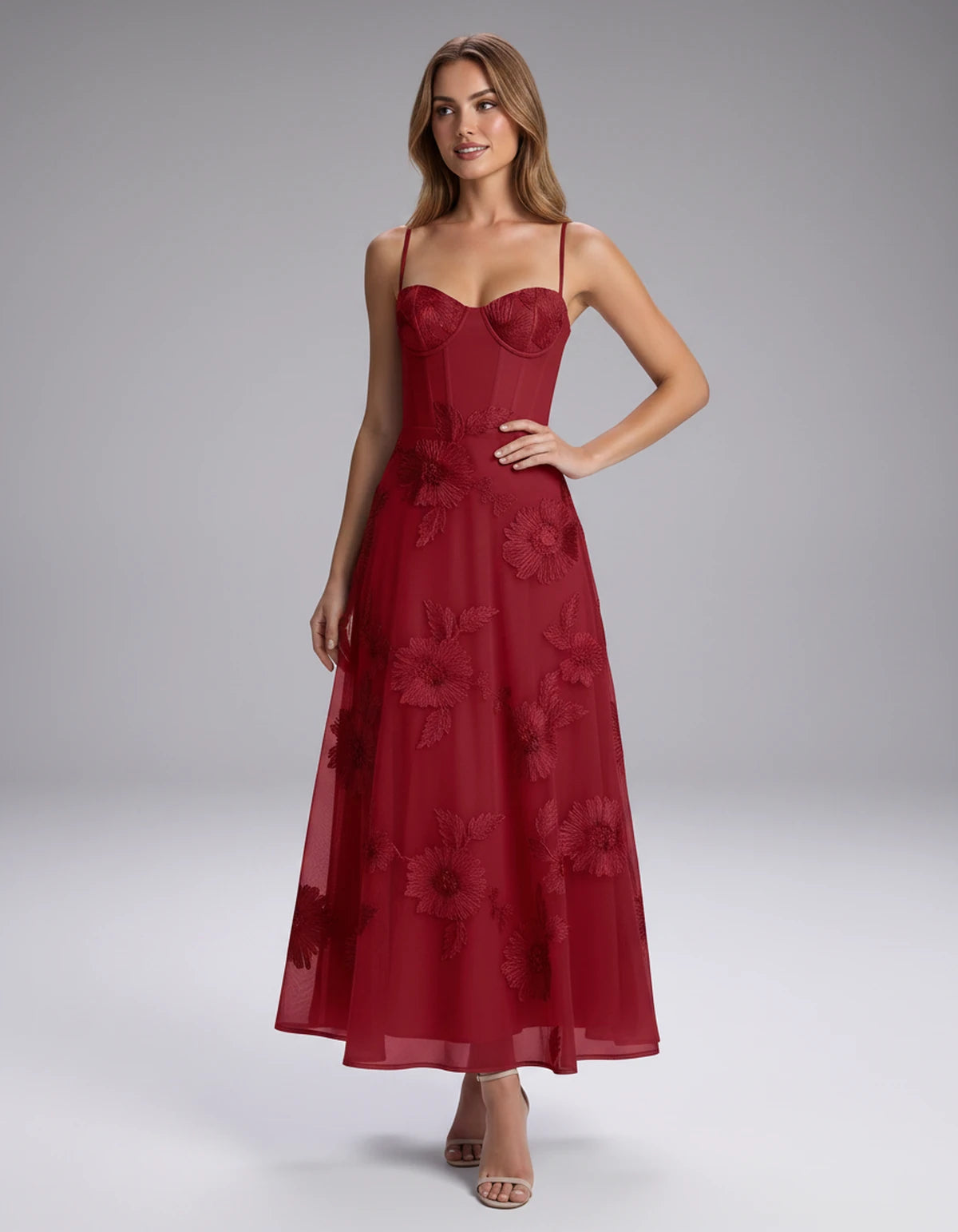 Verity Midi Dresses — Red | SKU: RB-563d85-red-2,RB-563d85-red-4,RB-563d85-red-6,RB-563d85-red-8,RB-563d85-red-10,RB-563d85-red-12,RB-563d85-red-14,RB-563d85-red-16,RB-563d85-red-16W,RB-563d85-red-18W,RB-563d85-red-20W,RB-563d85-red-22W