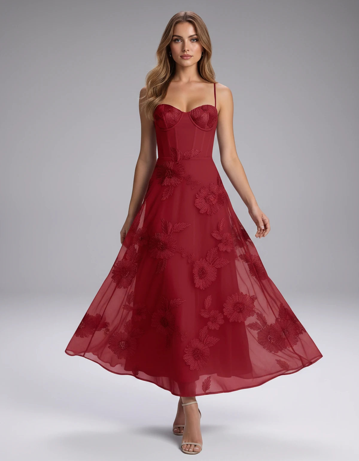Verity Midi Dresses — Red | SKU: RB-563d85-red-2,RB-563d85-red-4,RB-563d85-red-6,RB-563d85-red-8,RB-563d85-red-10,RB-563d85-red-12,RB-563d85-red-14,RB-563d85-red-16,RB-563d85-red-16W,RB-563d85-red-18W,RB-563d85-red-20W,RB-563d85-red-22W