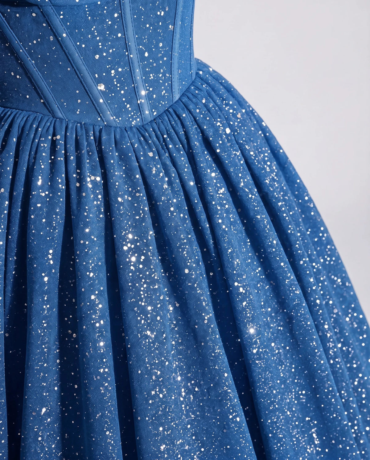Blue Glitter Tulle Off-Shoulder Corset Ball Gown Maxi Dress | Ramblion | SKU: VMD-583194726408315-BLUE-L,VMD-583194726408315-BLUE-M,VMD-583194726408315-BLUE-S,VMD-583194726408315-BLUE-XL,VMD-583194726408315-BLUE-XS