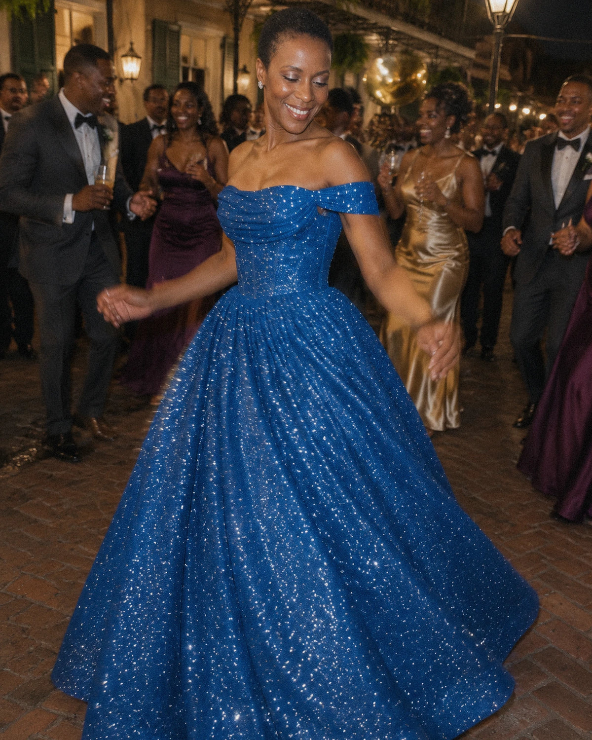 Blue Glitter Tulle Off-Shoulder Corset Ball Gown Maxi Dress | Ramblion | SKU: VMD-583194726408315-BLUE-L,VMD-583194726408315-BLUE-M,VMD-583194726408315-BLUE-S,VMD-583194726408315-BLUE-XL,VMD-583194726408315-BLUE-XS