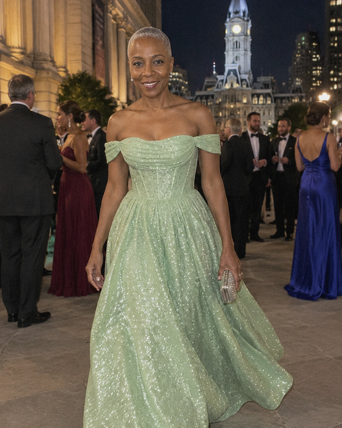 Mint Glitter Tulle Off-Shoulder Corset Ball Gown Maxi Dress | Ramblion | SKU: VMD-583194726408315-MINT-L,VMD-583194726408315-MINT-M,VMD-583194726408315-MINT-S,VMD-583194726408315-MINT-XL,VMD-583194726408315-MINT-XS
