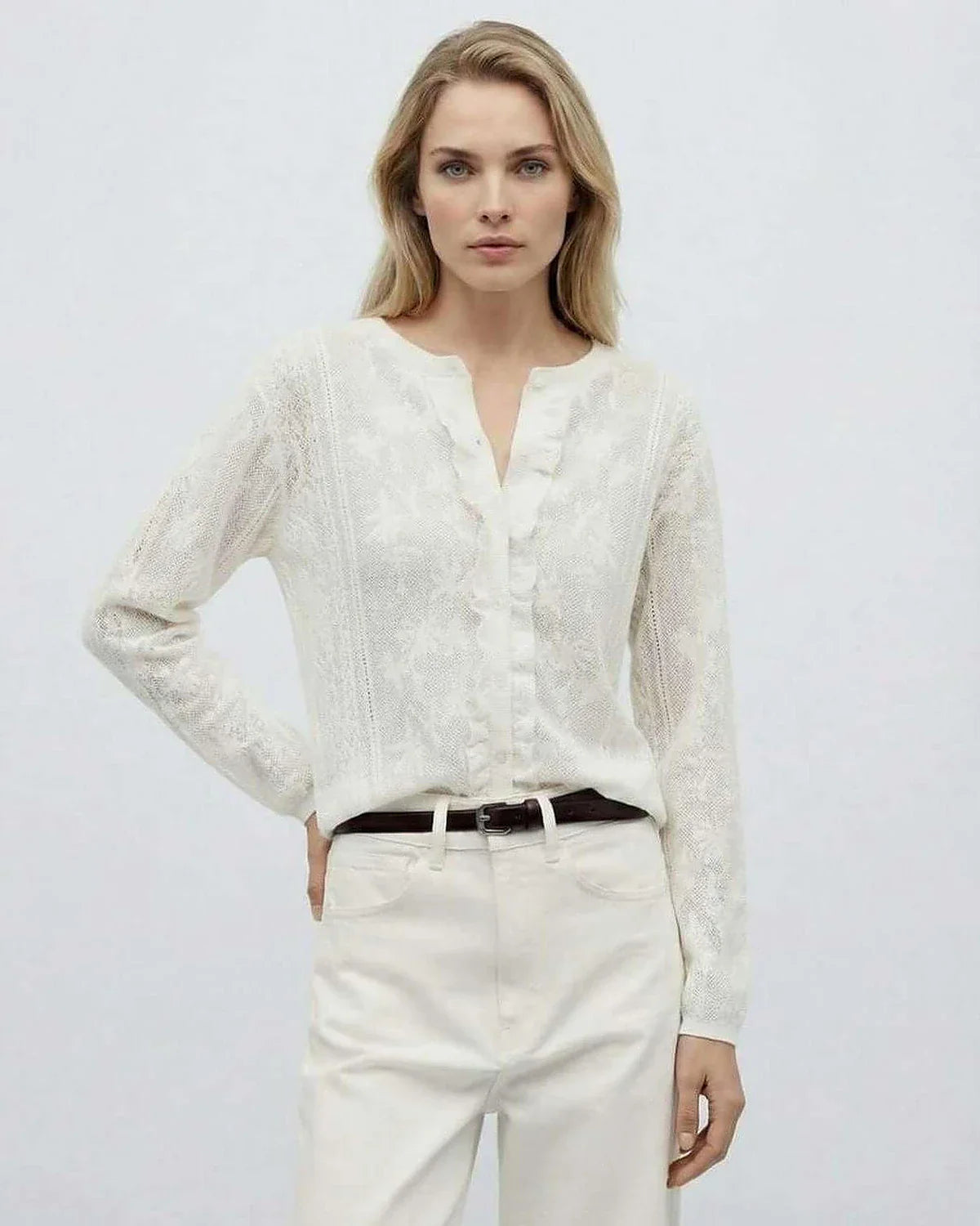 White Blouse, front view | Ramblion | SKU: MBL-482950731-white-L-5833,MBL-482950731-white-M-5545,MBL-482950731-white-S-7968,MBL-482950731-white-XL-3851,MBL-482950731-white-XS-1374