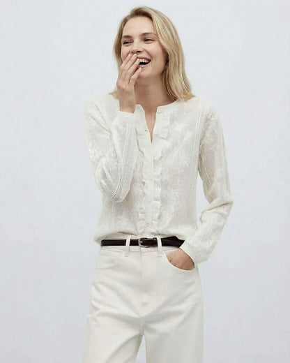 White Blouse, front view | Ramblion | SKU: MBL-482950731-white-L-5833,MBL-482950731-white-M-5545,MBL-482950731-white-S-7968,MBL-482950731-white-XL-3851,MBL-482950731-white-XS-1374