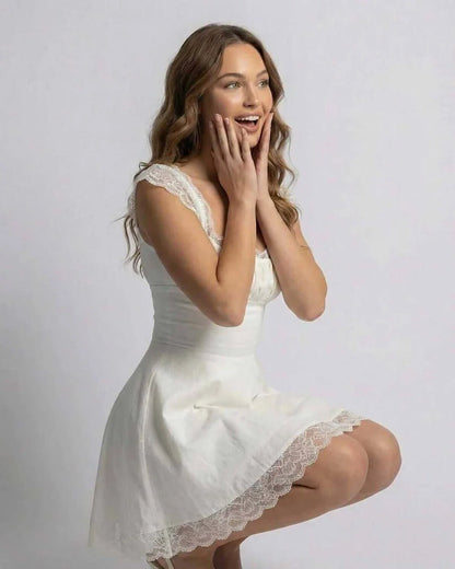 White Cotton Bodycon Square Neck Sleeveless Mini Dress | Black-Tie Events, Celebrations & Day-to-Night, side view | Ramblion | SKU: IMD-75329-white-L-5427,IMD-75329-white-M-1489,IMD-75329-white-S-7527,IMD-75329-white-XL-370,IMD-75329-white-XS-9548