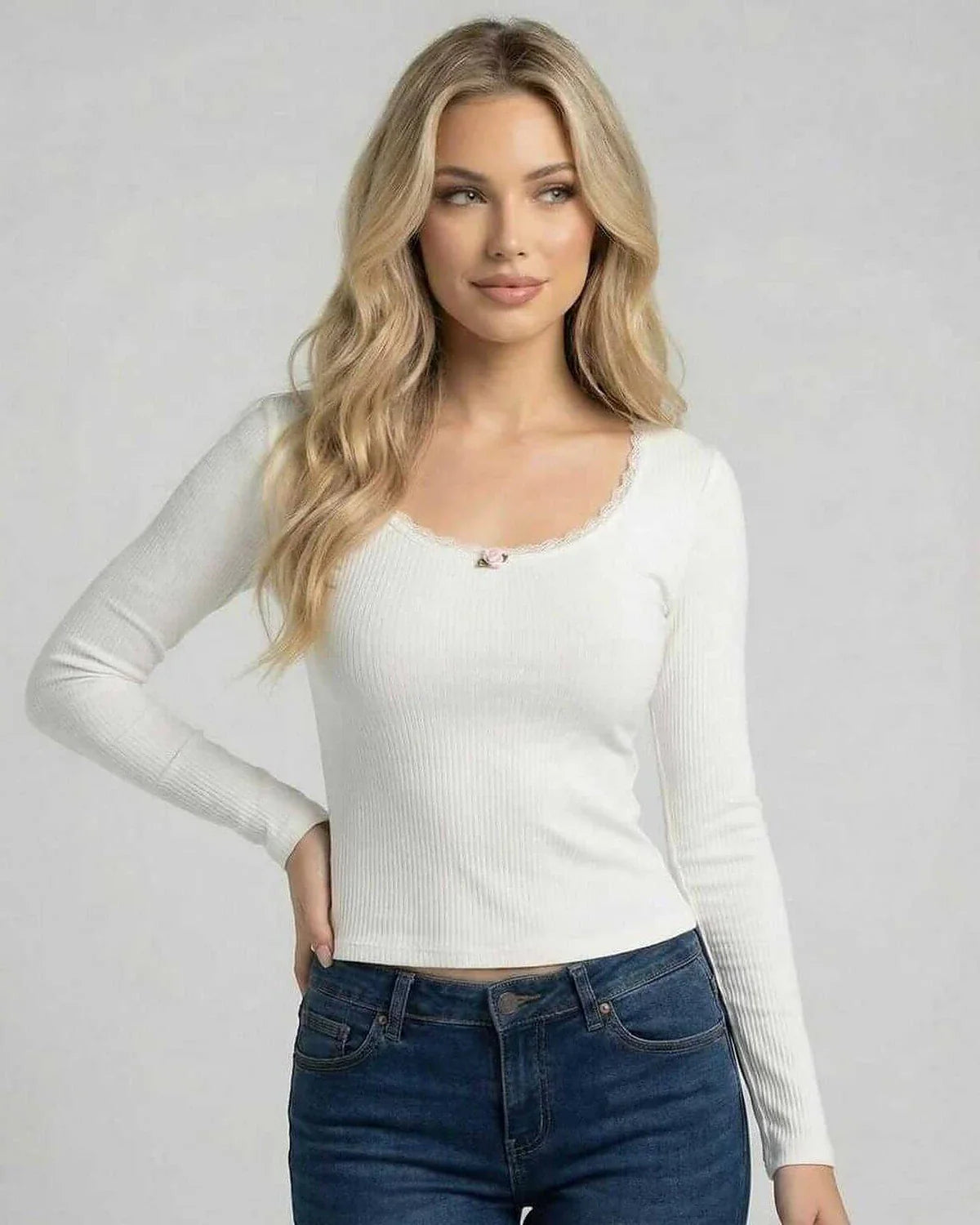 White Cotton Pullover, front view | Ramblion | SKU: EP-48372-WHITE-L-740,EP-48372-WHITE-M-518,EP-48372-WHITE-S-7205,EP-48372-WHITE-XL-5026,EP-48372-WHITE-XS-4945