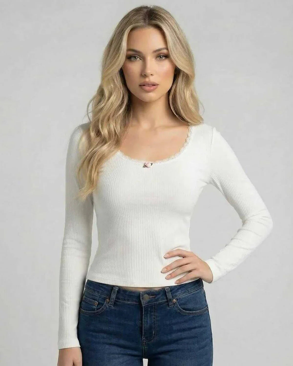 White Cotton Pullover, front view | Ramblion | SKU: EP-48372-WHITE-L-740,EP-48372-WHITE-M-518,EP-48372-WHITE-S-7205,EP-48372-WHITE-XL-5026,EP-48372-WHITE-XS-4945
