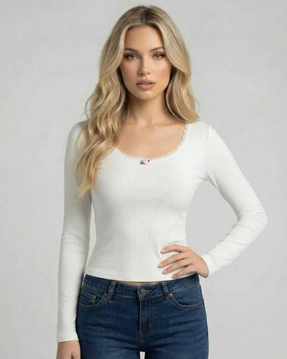White Cotton Pullover, front view | Ramblion | SKU: EP-48372-WHITE-L-740,EP-48372-WHITE-M-518,EP-48372-WHITE-S-7205,EP-48372-WHITE-XL-5026,EP-48372-WHITE-XS-4945