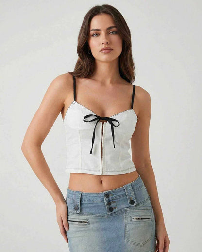 White Cotton Top, front view | Ramblion | SKU: AT-64029-white-L-2372,AT-64029-white-M-9613,AT-64029-white-S-6361,AT-64029-white-XL-8576,AT-64029-white-XS-2841
