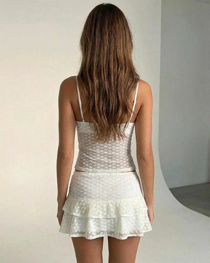 White Cotton Top, back view | Ramblion | SKU: AT-52974-white-L-1302,AT-52974-white-M-8547,AT-52974-white-S-7781,AT-52974-white-XL-4203,AT-52974-white-XS-4911