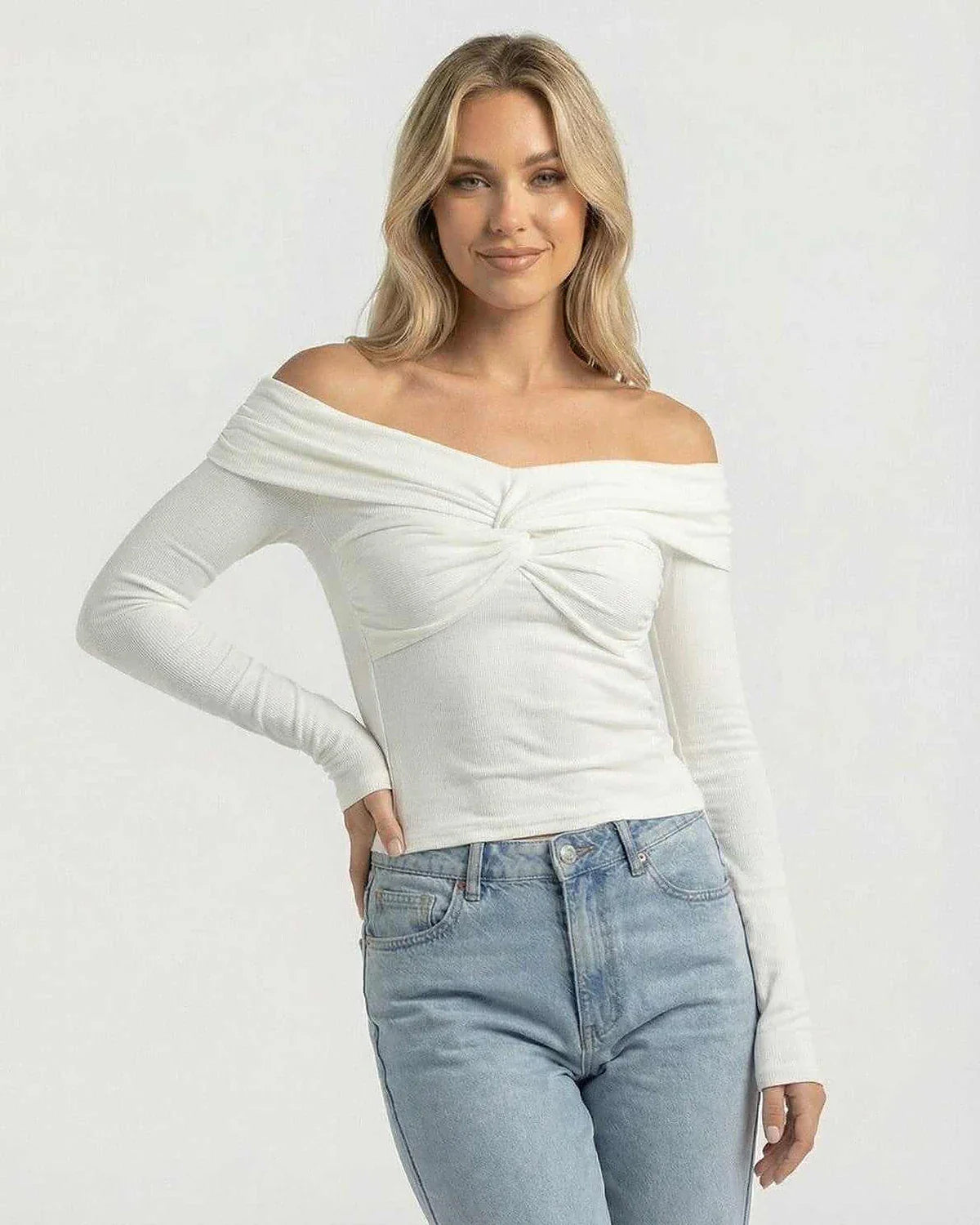 White Cotton Top, front view | Ramblion | SKU: MT-48291-white-L-5543,MT-48291-white-M-1003,MT-48291-white-S-6713,MT-48291-white-XL-8582,MT-48291-white-XS-8706