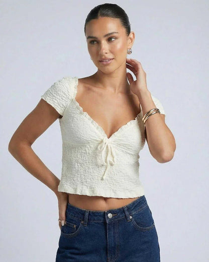 White Cotton Top, front view | Ramblion | SKU: ET-77432-L-467,ET-77432-M-5511,ET-77432-S-237,ET-77432-XL-3751,ET-77432-XS-2910