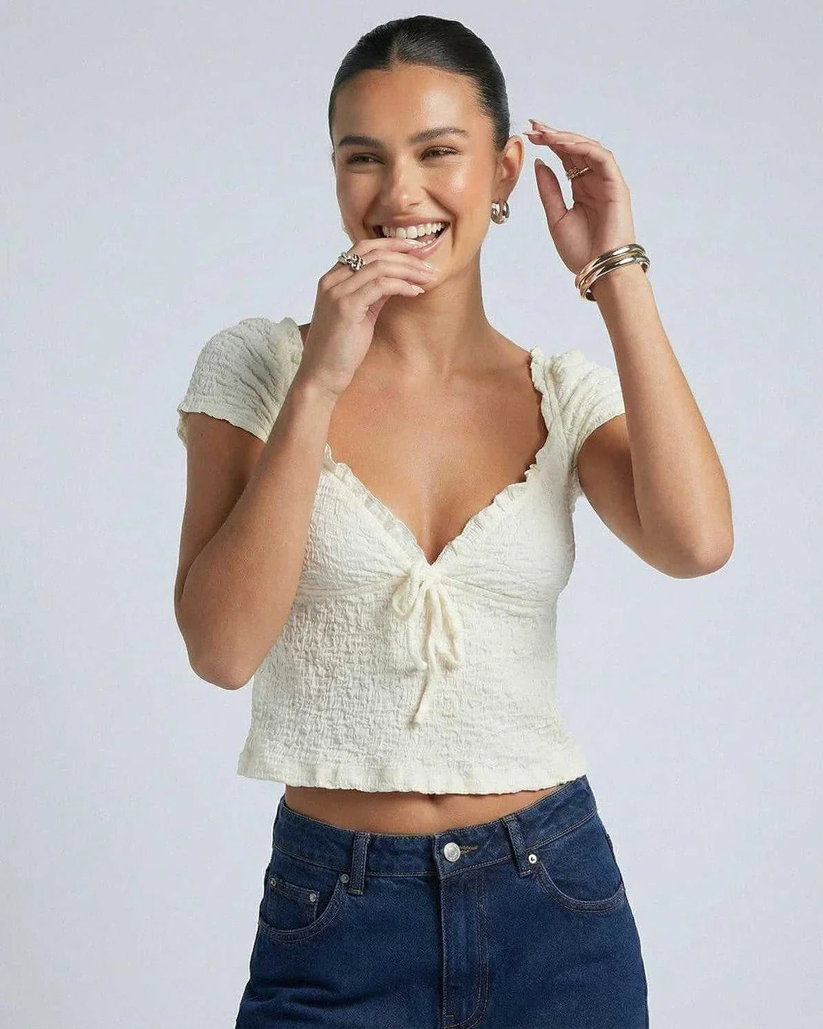 White Cotton Top, front view | Ramblion | SKU: ET-77432-L-467,ET-77432-M-5511,ET-77432-S-237,ET-77432-XL-3751,ET-77432-XS-2910