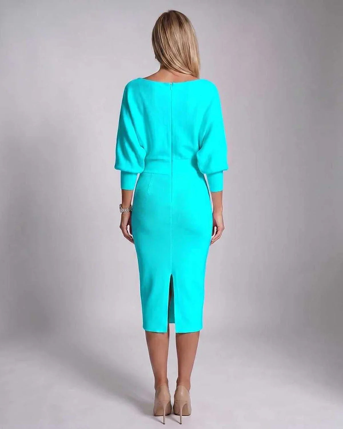 White,gray,navy,green,black,yellow,light Blue,beige Knit Bodycon Cowl Neck Long Sleeve Midi Dress | Formal Events & Cocktail | SKU: RB-827638-LIGHTBLU-L,RB-827638-LIGHTBLU-M,RB-827638-LIGHTBLU-S,RB-827638-LIGHTBLU-XL,RB-827638-LIGHTBLU-XS