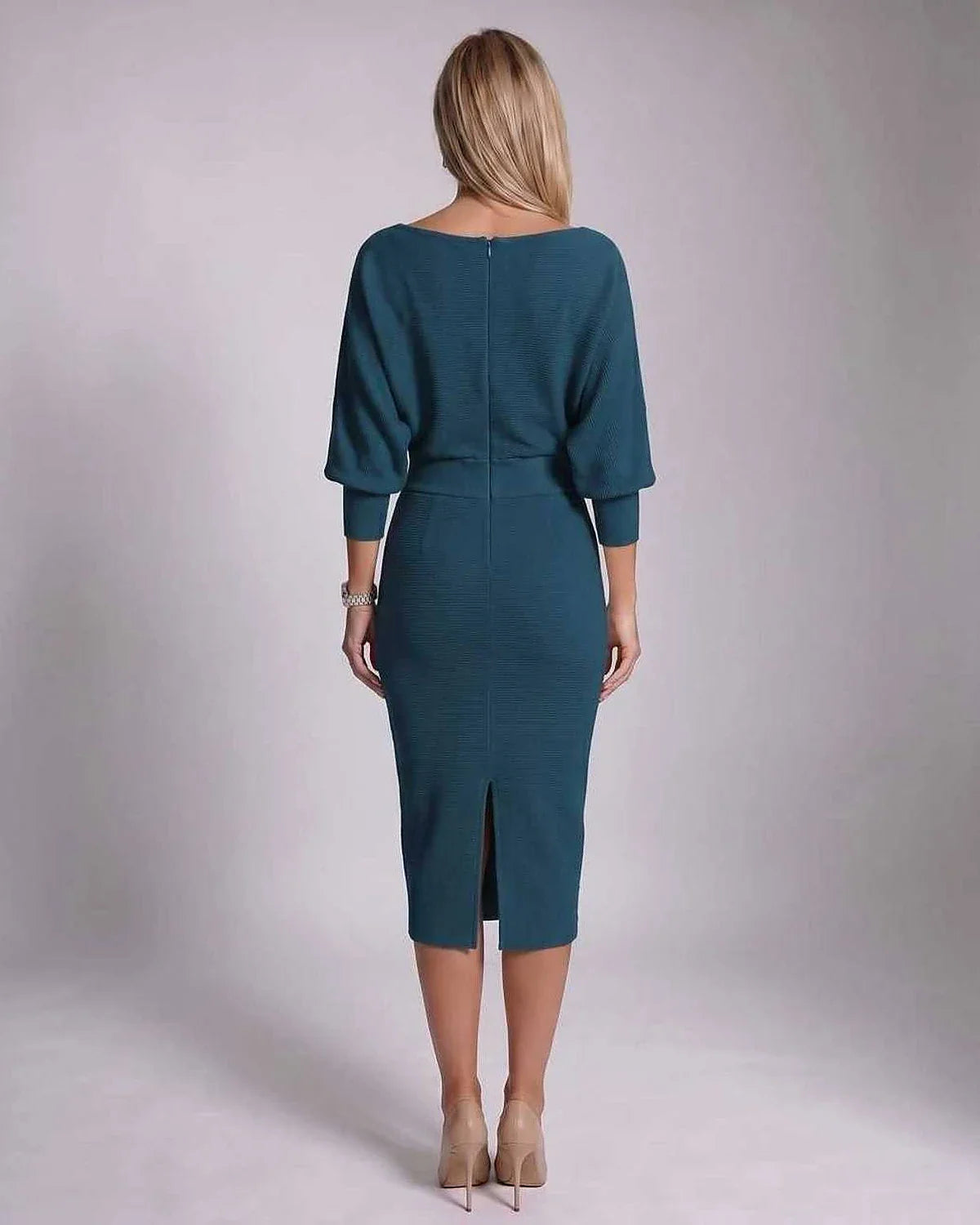 White,gray,navy,green,black,yellow,light Blue,beige Knit Bodycon Cowl Neck Long Sleeve Midi Dress | Formal Events & Cocktail | SKU: RB-827638-GREEN-L,RB-827638-GREEN-M,RB-827638-GREEN-S,RB-827638-GREEN-XL,RB-827638-GREEN-XS