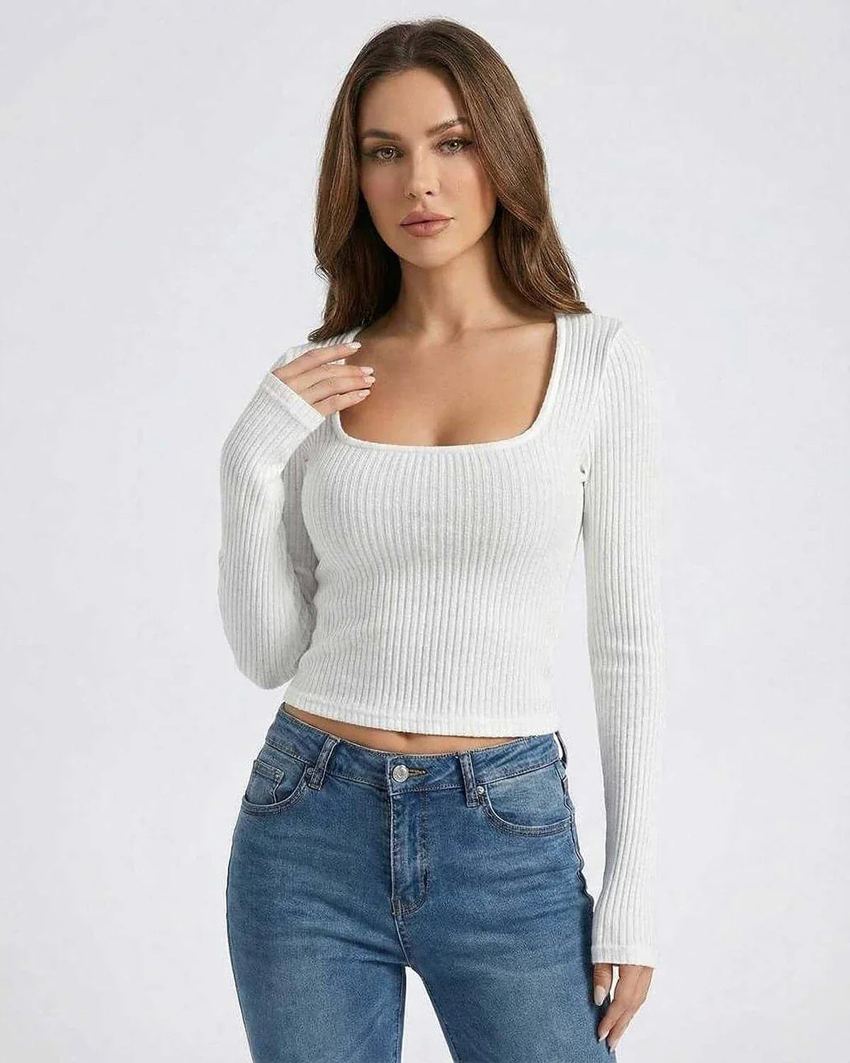 White Pullover, front view | Ramblion | SKU: AP-47291-white-L-8139,AP-47291-white-M-8800,AP-47291-white-S-2588,AP-47291-white-XL-6409,AP-47291-white-XS-6040