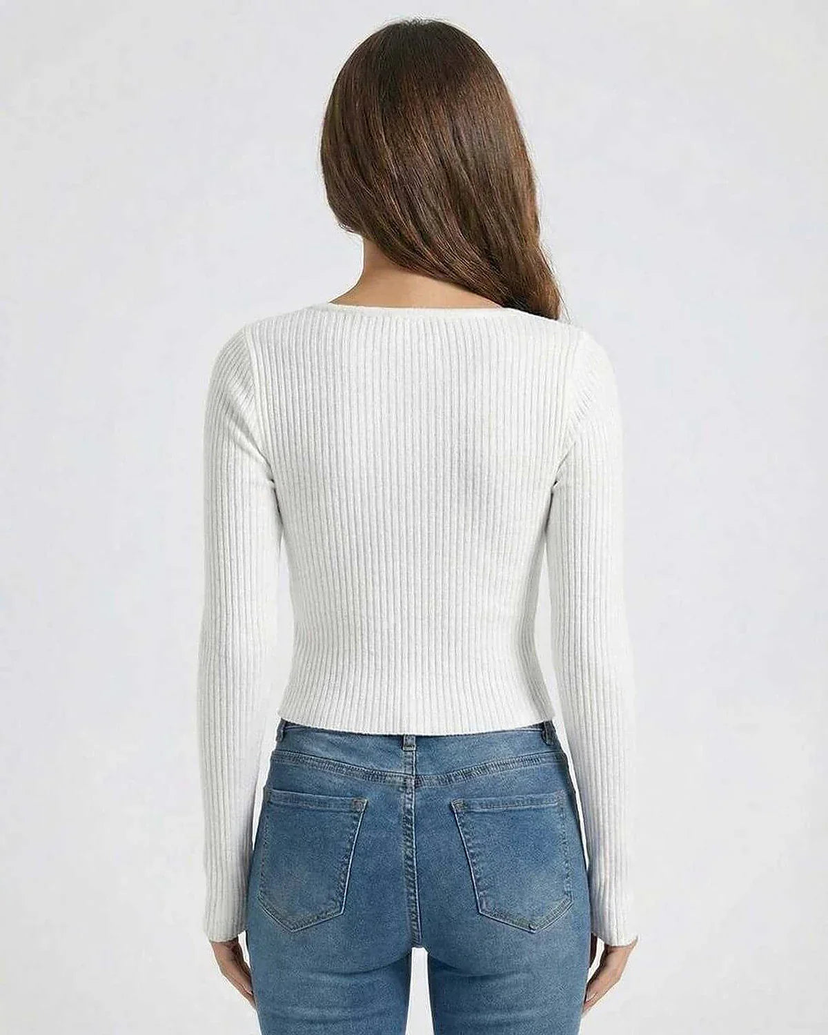 White Pullover, back view | Ramblion | SKU: AP-47291-white-L-8139,AP-47291-white-M-8800,AP-47291-white-S-2588,AP-47291-white-XL-6409,AP-47291-white-XS-6040