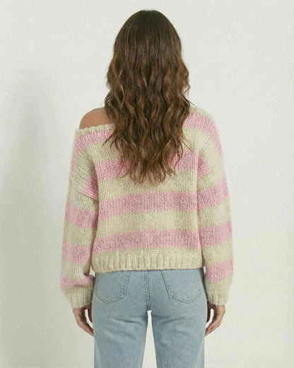 White Pullover, back view | Ramblion | SKU: RP-67394-pinkivory-L-3966,RP-67394-pinkivory-M-3552,RP-67394-pinkivory-S-8726,RP-67394-pinkivory-XL-768,RP-67394-pinkivory-XS-3238