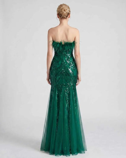 White,purple,gold,red,silver,black,pink,green Mermaid Asymmetric Sleeveless Maxi Dress | Evening Events & Cocktail Parties, b | SKU: RB-77F79C-GREEN-L,RB-77F79C-GREEN-M,RB-77F79C-GREEN-S,RB-77F79C-GREEN-XL,RB-77F79C-GREEN-XS