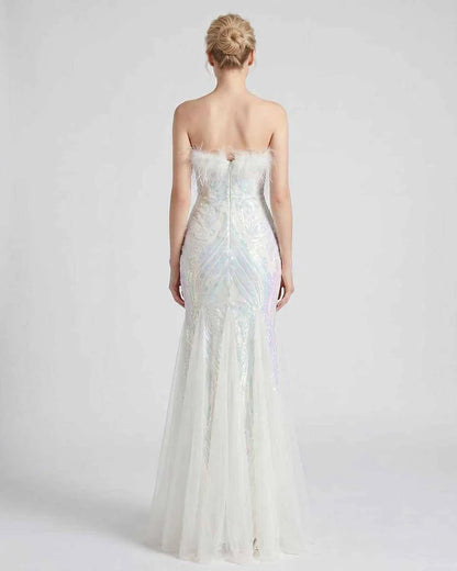White,purple,gold,red,silver,black,pink,green Mermaid Asymmetric Sleeveless Maxi Dress | Evening Events & Cocktail Parties, b | SKU: RB-77F79C-WHITE-L,RB-77F79C-WHITE-M,RB-77F79C-WHITE-S,RB-77F79C-WHITE-XL,RB-77F79C-WHITE-XS