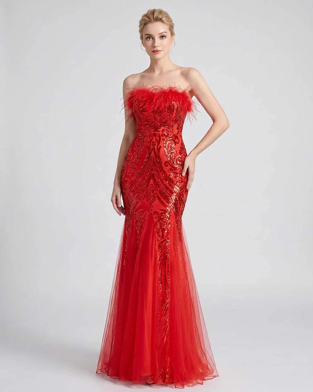 White,purple,gold,red,silver,black,pink,green Mermaid Asymmetric Sleeveless Maxi Dress | Evening Events & Cocktail Parties, f