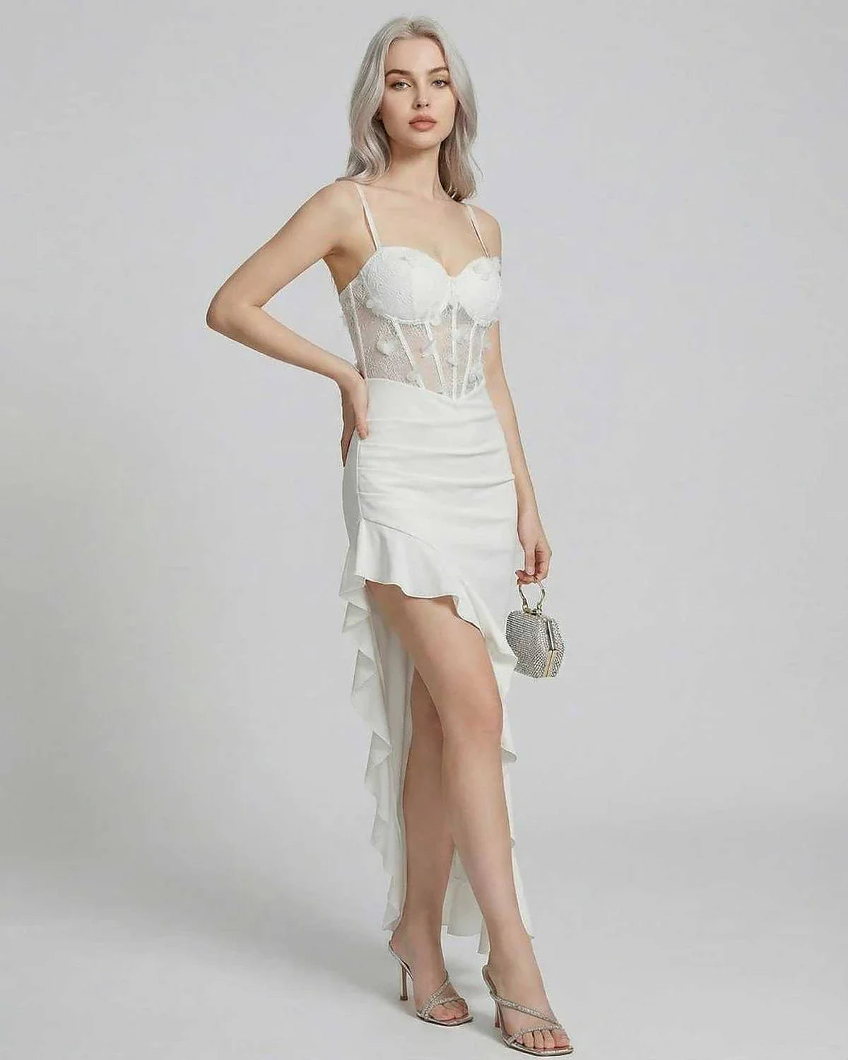 White Velvet Wrap Wrap Neck Sleeveless Maxi Dress | Bridal Showers, front view | Ramblion | SKU: IMD-48291-white-L-4813,IMD-48291-white-M-1040,IMD-48291-white-S-5083,IMD-48291-white-XL-6504,IMD-48291-white-XS-1016