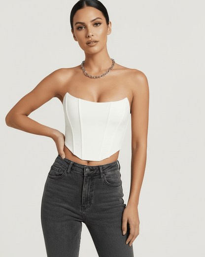 White Velvet Square Neck Sleeveless Set, front view | Ramblion | SKU: LCT-47382-white-L-3632,LCT-47382-white-M-2541,LCT-47382-white-S-7256,LCT-47382-white-XL-2270,LCT-47382-white-XS-3881