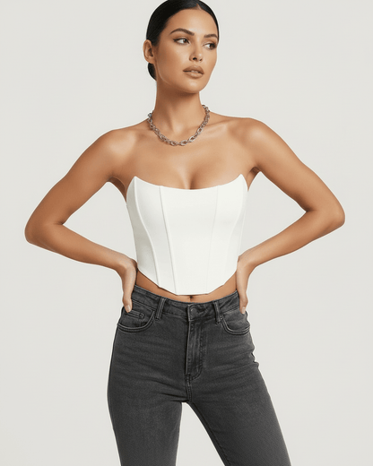 White Velvet Square Neck Sleeveless Set, front view | Ramblion | SKU: LCT-47382-white-L-3632,LCT-47382-white-M-2541,LCT-47382-white-S-7256,LCT-47382-white-XL-2270,LCT-47382-white-XS-3881
