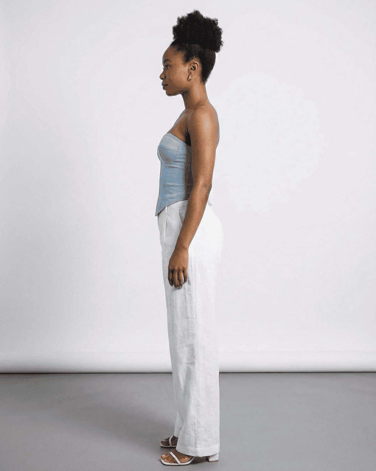 Blue Cotton Square Neck Sleeveless Set, side view | Ramblion | SKU: DCT-43092-blue-L-7836,DCT-43092-blue-M-934,DCT-43092-blue-S-4709,DCT-43092-blue-XL-7172,DCT-43092-blue-XS-3949