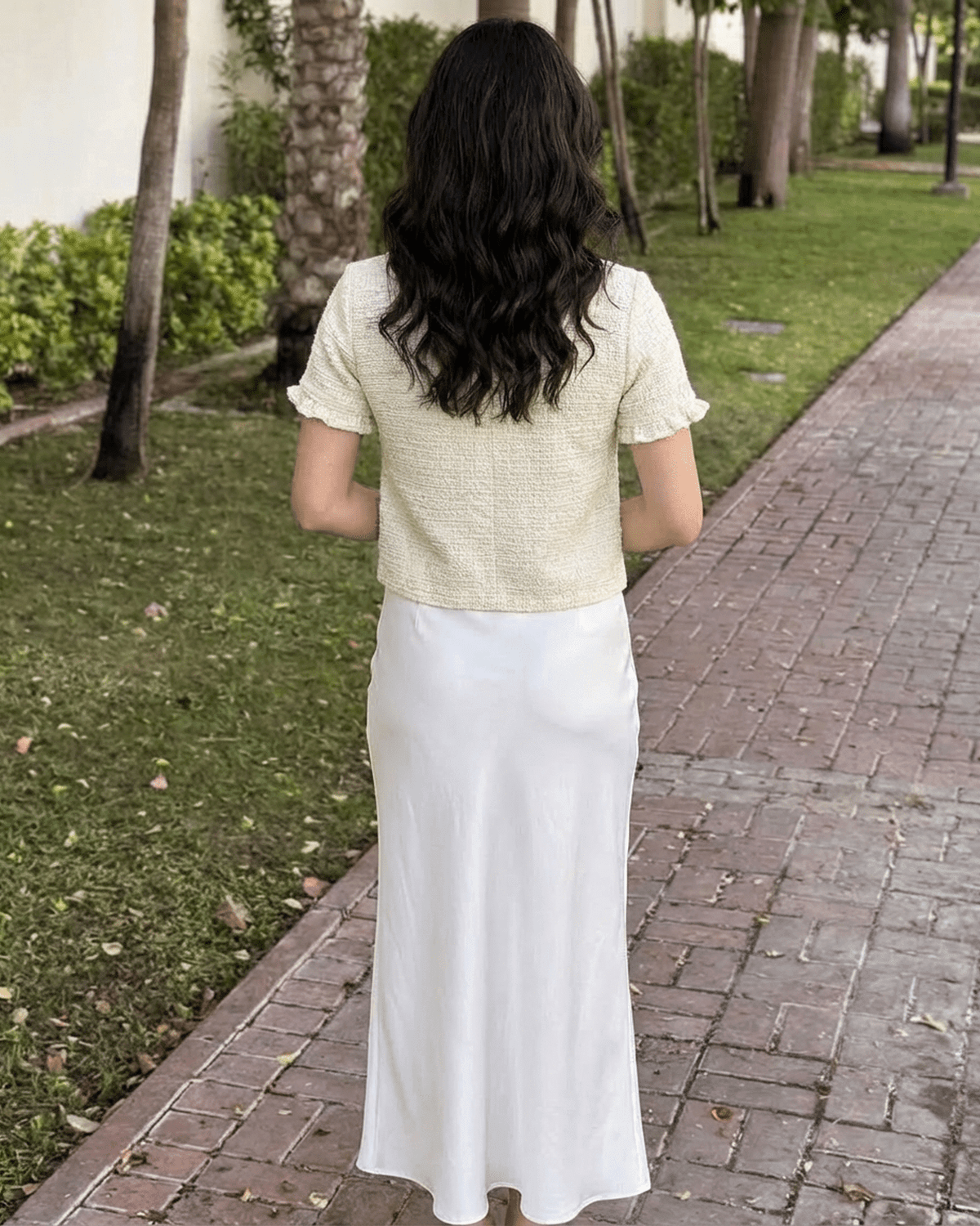 Cream Cotton Cardigan, back view | Ramblion | SKU: EC-58214-cream-L-7042,EC-58214-cream-M-3095,EC-58214-cream-S-4510,EC-58214-cream-XL-5796,EC-58214-cream-XS-1031