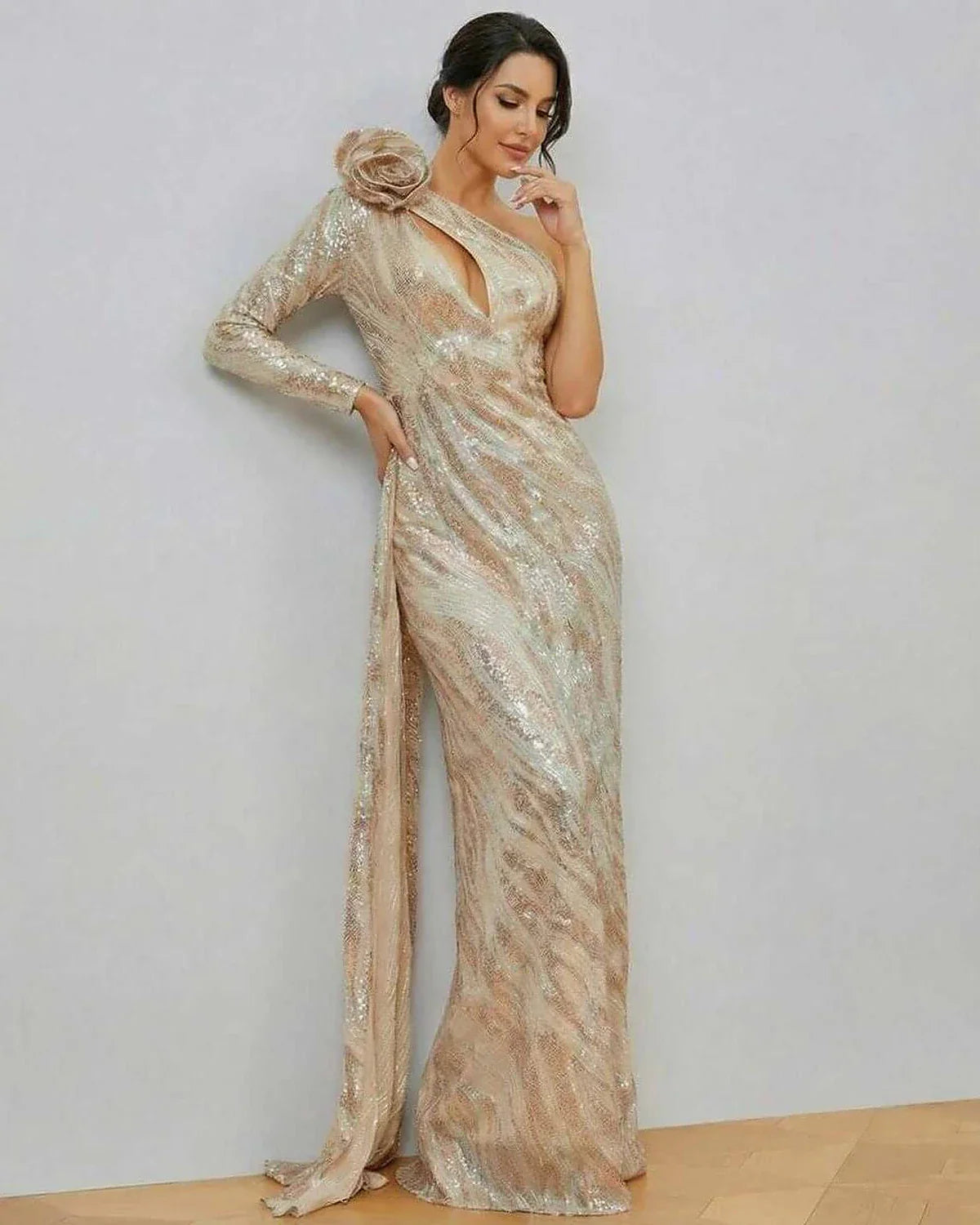 Yellow Satin Bodycon Asymmetric Sleeveless Maxi Dress | Bridal Showers, front view | Ramblion | SKU: CMX-734829165-yellow-L-5711,CMX-734829165-yellow-M-5701,CMX-734829165-yellow-S-1558,CMX-734829165-yellow-XL-3288,CMX-734829165-yellow-XS-3479