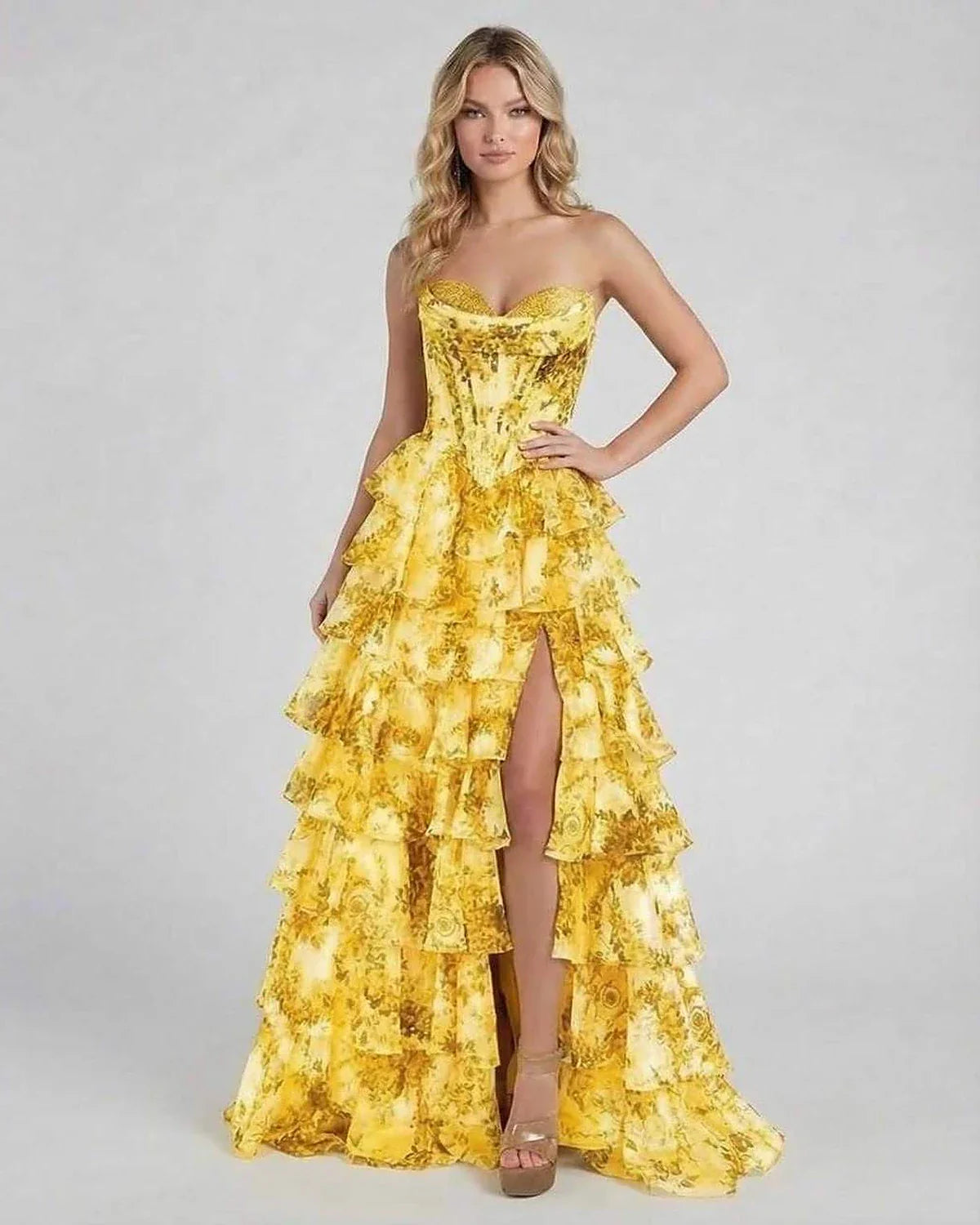 Yellow Satin Wrap Sweetheart Sleeveless Maxi Dress | Formal Events, Night Out, Weddings & Everyday Wear, front view | Ramblio | SKU: SMD-782364190-yellow-L-8521,SMD-782364190-yellow-M-6648,SMD-782364190-yellow-S-9790,SMD-782364190-yellow-XL-8298,SMD-782364190-yellow-XS-8344
