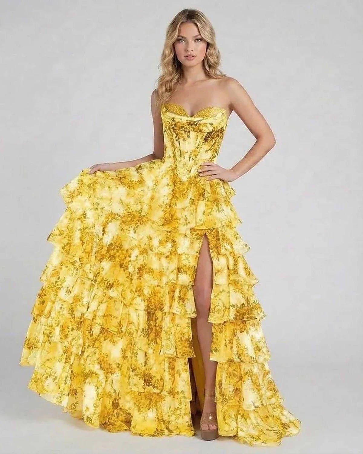 Yellow Satin Wrap Sweetheart Sleeveless Maxi Dress | Formal Events, Night Out, Weddings & Everyday Wear, front view | Ramblio | SKU: SMD-782364190-yellow-L-8521,SMD-782364190-yellow-M-6648,SMD-782364190-yellow-S-9790,SMD-782364190-yellow-XL-8298,SMD-782364190-yellow-XS-8344