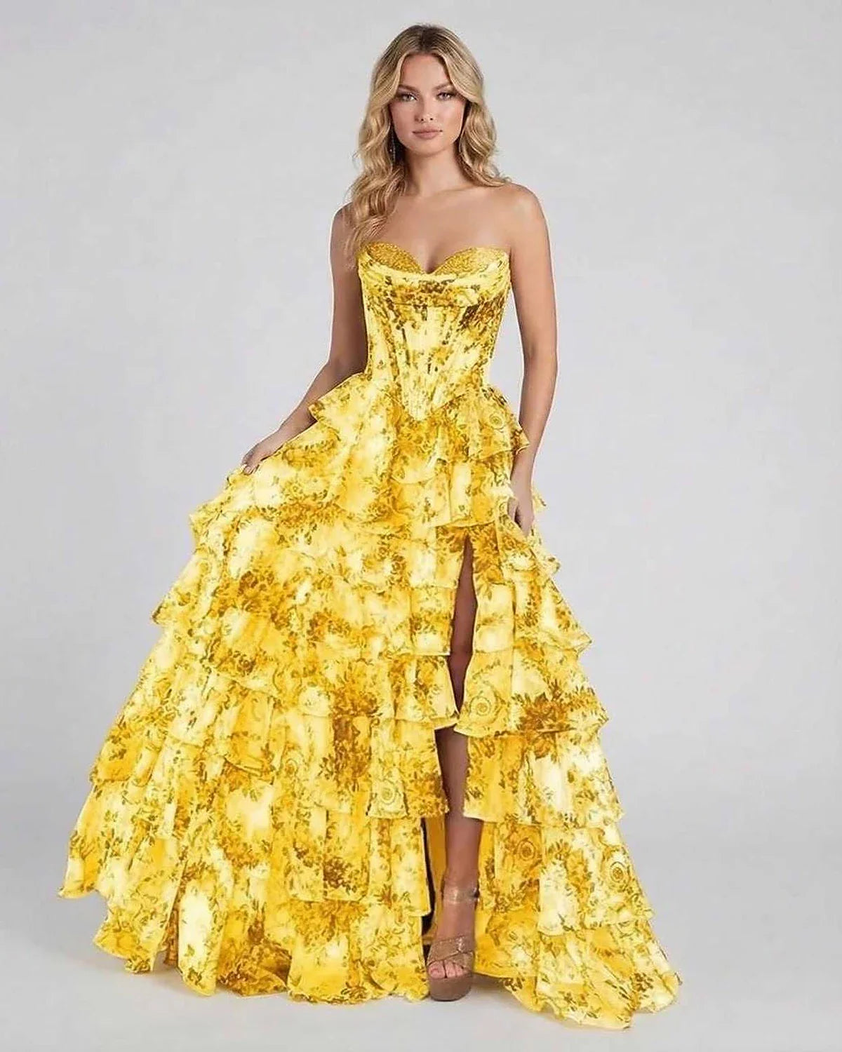 Yellow Satin Wrap Sweetheart Sleeveless Maxi Dress | Formal Events, Night Out, Weddings & Everyday Wear, front view | Ramblio | SKU: SMD-782364190-yellow-L-8521,SMD-782364190-yellow-M-6648,SMD-782364190-yellow-S-9790,SMD-782364190-yellow-XL-8298,SMD-782364190-yellow-XS-8344