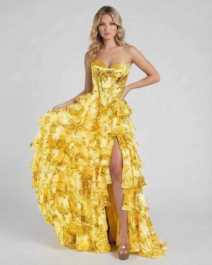 Yellow Satin Wrap Sweetheart Sleeveless Maxi Dress | Formal Events, Night Out, Weddings & Everyday Wear, front view | Ramblio | SKU: SMD-782364190-yellow-L-8521,SMD-782364190-yellow-M-6648,SMD-782364190-yellow-S-9790,SMD-782364190-yellow-XL-8298,SMD-782364190-yellow-XS-8344