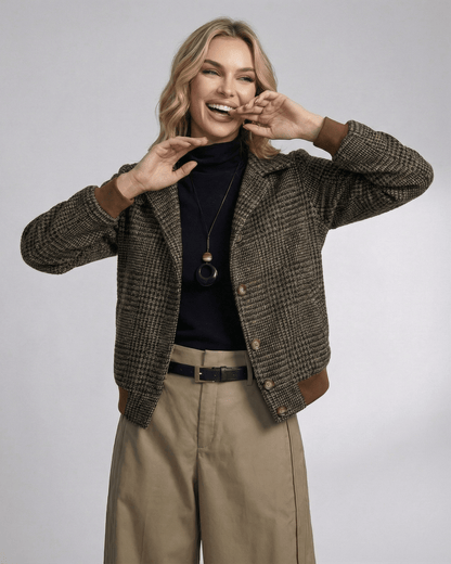 Zado Jacket in brown plaid, combines classic style with modern flair. Perfect for any occasion. From RAMBLION.